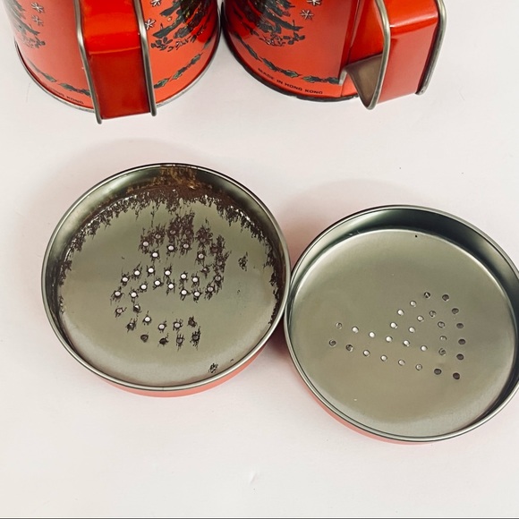 Vintage Christmas Tree Tin Salt Pepper Shakers - Picture 10 of 14